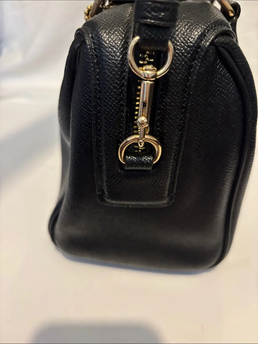 Coach Black mini  bag  Leather Dome Satchel with Gold Hardware